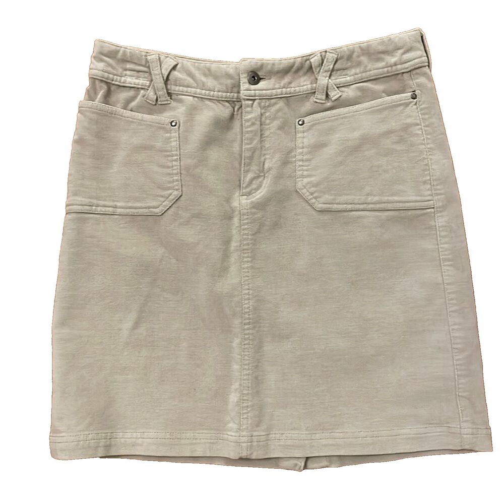 Merrell Tan Khaki Corduroy Straight Short Skirt Womens 6 Casual